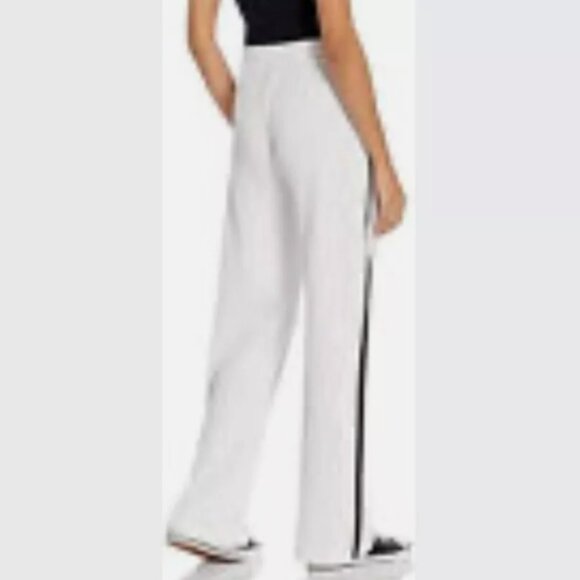 Norma Kamali White Waffle Knit Track Pants Side Stripe - Picture 7 of 15